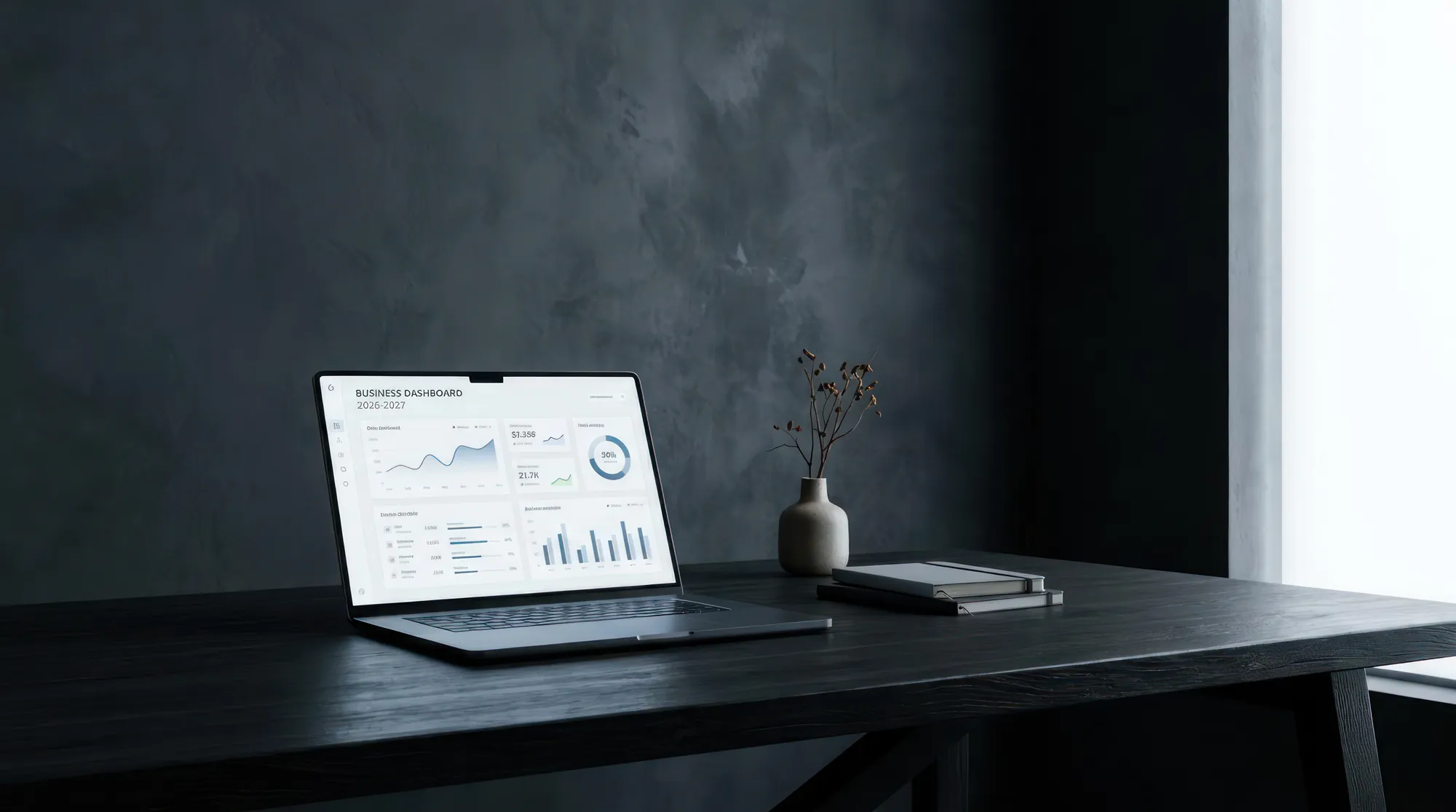 Notebook em ambiente de trabalho, imagem ilustrativa de tecnologia