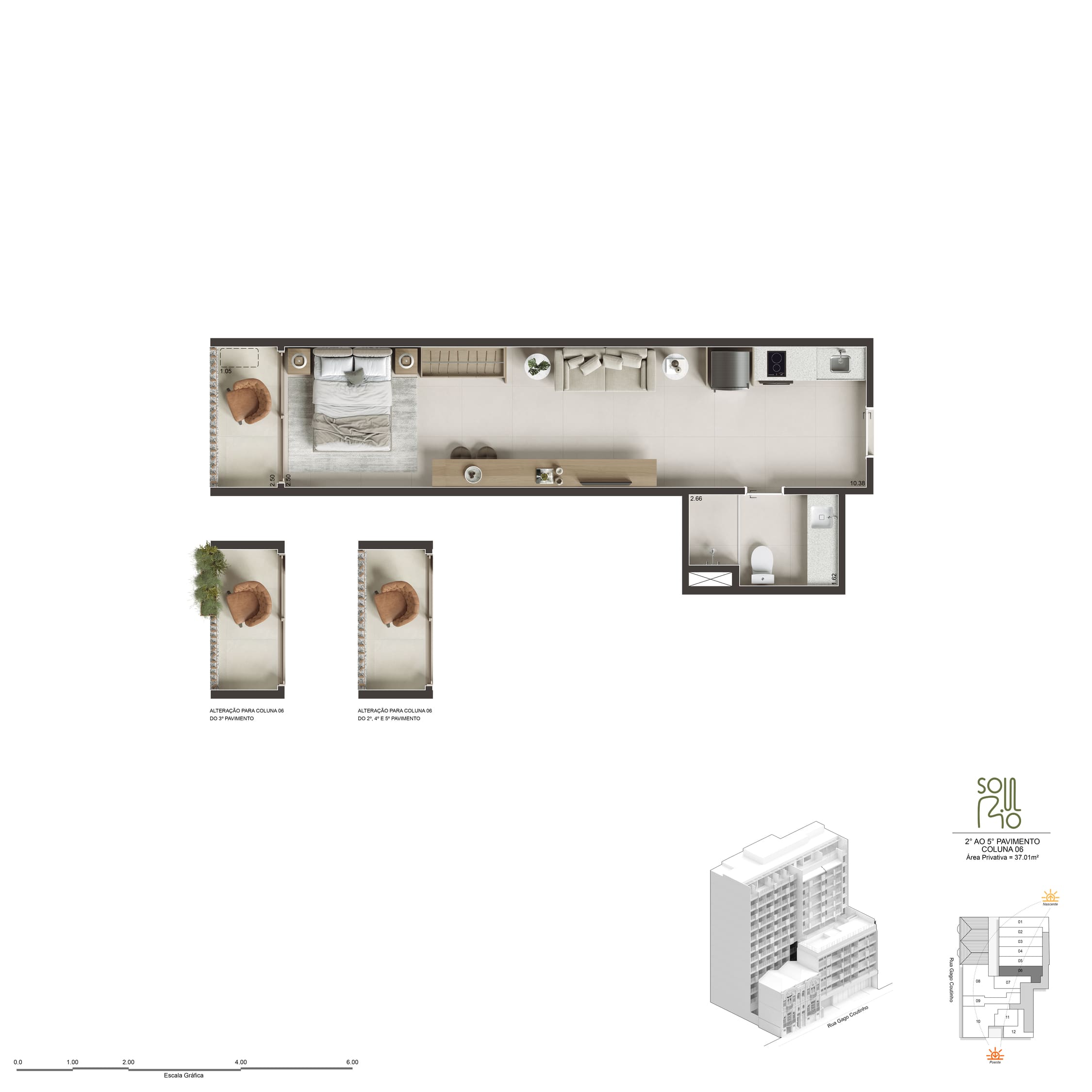 Planta 2 ao 5 Pav. Studio Col. 06 — Soul Rio Gago Coutinho